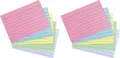 Produktbild: Herlitz Karteikarte A6 liniert farbig sortiert 4 Farben plus weiß Blauer Engel 200er, Mehrfarbig, A6, Liniertes Papier, 180 g/m², 200 Stück(e)