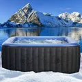Produktbild: BRAST Whirlpool aufblasbar MSpa Tekapo für 6 Personen 185x185cm In-Outdoor Pool 132 Massagedüsen Energiespar-Timer Heizung Aufblasfunktion per Knopfdruck Bubble Spa Wellness Massage