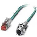 Produktbild: Phoenix Contact 1406085 M12 / RJ45 Netzwerkkabel, Patchkabel CAT 5, CAT 5e SF/UTP 2.00 m Grün Flammwidrig, mit Rastnasenschutz 1 St.