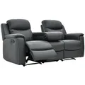 Produktbild: Vente-Unique Relaxsofa, Anthrazit, Leder, Uni, 3-Sitzer, 205x100x96 cm, Wohnzimmer, Sofas & Couches, Sofas