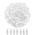 Produktbild: JJiaoLinin Frühling Hängende Clips,100 Stück Mini Klammern Durchsichtig Wäscheklammern Transparent Kunststoff Schellen Durchsichtige Klammern Kleine Klammern für Fotos Aufhängen Lichterkette
