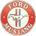 Produktbild: Ford Mustang Nostalgie rundes Blechschild 35 cm Logo Pferd Horse