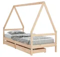 Produktbild: vidaXL Kinderbett, Jugendbett mit Schubladen 90x190 cm Massivholz Kiefer