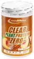 Produktbild: IronMaxx Clear Plant Protein Zero – Peach Ice Tea 400g Dose | Zuckerfreies, pflanzliches Eiweißpulver auf Erbsenbasis | Klar lösliches veganes Protein | Erfrischendes Sportgetränk ohne Soja