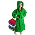 Produktbild: Arus Kinderbademantel für Jungen und Mädchen, mit Kapuze, in vielen Farben erhältlich, 100% Baumwolle, Kapuze, Gürtel, mit zwei Taschen, farbenfroh grün 152