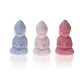 Produktbild: Mini Buddha-Figuren 3-er Set Keramik - Kleine Deko-Figuren für Innen, Balkon & Garten - Buddha-Skulptur Wohn-Accessoire - Asiatische Glücksbringer - Spirituelle Feng-Shui Dekoration