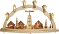 Produktbild: Richard Glaesser Schwibbogen Lichterbogen groß, Motiv: Weihnachtsmarkt mit Pyramide, Handwerkskunst original Erzgebirge