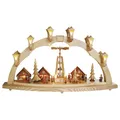 Produktbild: Schwibbogen Weihnachtsmarkt, Länge 80 cm, natur, komplett elektrisch beleucht...