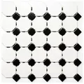 Produktbild: Mosani Mosaikfliesen Achteck Mosaik Fliese Keramik weiß matt schwarz