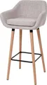 Produktbild: Barhocker Vaasa T381, Barstuhl Tresenhocker MVG- Textil, creme grau