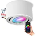 Produktbild: SSC-LUXon CELI-1WM Aufbaustrahler flach weiß schwenkbar mit WiFi LED RGB+ Smart - Deckenstrahler Spot kompatibel mit Alexa, Siri & Google - Weiß