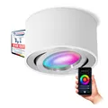 Produktbild: CELI-1W Aufbaustrahler flach schwenkbar weiß mit WLAN RGB LED dimmbar 5W 230V