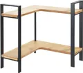 Produktbild: WENKO Küchen-Eckregal Lou Metall Bambus Organizer 2 Etagen Schwarz Hellbraun