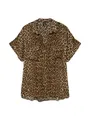 Produktbild: Vero Moda Blusenshirt Leopardenmuster, kurzärmelig, Vordertaschen für Damen Viskose aus verbesserter Rohstoffbeschaffung nachhaltig Kurzarm