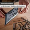 Produktbild: Wolfcraft 5208000 3D-Gehrungswinkel Streichmaß integrierte Bohrlehre Messen