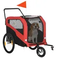 Produktbild: PawHut 2-in-1 Hundeanhänger, Fahrradanhänger für Hunde, Hundewagen mit Reflektoren, Hundebuggy max. 30 kg, Hundefahrradanhänger für Große Hunde, Oxford-Gewebe, Rot