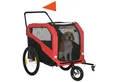 Produktbild: PawHut Fahrradhundeanhänger 2-in-1 Hundeanhänger, Hundebuggy max. 30 kg, Hundewagen mit Reflektoren