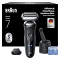 Produktbild: Braun Series 7 Rasierer Herren Elektrisch, Elektrorasierer, 60 Min. Akku, Rasierapparat, 4in1 Reinigungsstation, Kabelloser Nass und Trockenrasierer, Wasserdicht, Made in Germany, N7200cce, Schwarz