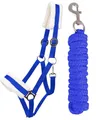 Produktbild: ARBO-INOX Halfter-Set Starter mit Kunstfell Halfter und Führstrick (Cob Vollblut, Kobaltblau)