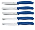 Produktbild: Victorinox | Tafelmesser Swiss Classic | 5 Stück | Blau | extra scharfer Wellenschliff | Swiss Made | ideal auch als Brötchenmesser oder Tomatenmesser