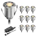 Produktbild: ledscom.de LED Boden-Einbauleuchte BINO für außen, IP67, 32mm Ø, warmweiß, 10er Set