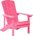 Produktbild: BELIANI Gartenstuhl Rosa Kunstholz Breite Armlehnen Muskoka Adirondack Stil Terrasse Outdoor