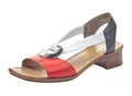 Produktbild: Sandalette RIEKER, Damen, Gr. 42, rot (rot, kombiniert), Lederimitat, Schuhe Sandalette, Sommerschuh, Sandale, Blockabsatz, mit Stretchband