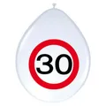 Produktbild: Luftballons für 30er Geburtstag Verkehrsschilder 30 cm Partyballon Deko