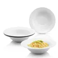 Produktbild: Sänger | Pastateller New Port 4 tlg, Nudelteller Set 4 Personen, Porzellan Bowl Schüssel für Nudeln, Tiefe Teller Spülmaschinenfest, Bowl Schale Multifunktional Weiß 370ml | PREMIUM COLLECTION