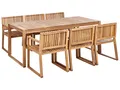 Produktbild: Gartenmöbel Set 6-Sitzer zertifiziertes Holz hellbraun 7-teilig Sassari II