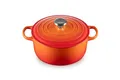 Produktbild: Le Creuset Signature Gusseisen-Bräter mit Deckel, Ø 24 cm, Rund, Für alle Herdarten und Induktion geeignet, Volumen: 4,2 l, 4,305 kg, Ofenrot, 21177240902430