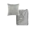 Produktbild: Esprit Premium Wohndecken-Set - Kuscheldecke 140x190cm + Kissenhülle 45x45cm - Oeko-TEX Tagesdecke mit Dekokissenbezug - Flauschige Sofadecke Set - Decke & Kissenbezug Grau
