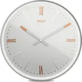 Produktbild: Klassische Wanduhr mit römischen Ziffern | 25 cm Durchmesser | Silberfarbene Ziffernblätter | Zinnfarbene Akzenten | Klassische Uhr mit silberner Gehäuse | 25 cm