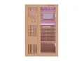 Produktbild: Dewello Finnische Sauna MINTO 120x120 Kabine aus Hemlock Tannenholz mit 3,5 kW Harvia Ofen, inkl Sauna Set