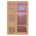 Produktbild: Dewello® Finnische Sauna Minto 120x120 Kabine aus Hemlock Tannenholz mit 3,5KW HARVIA Ofen 1-2 Personen inkl. Sauna Zubehör