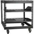Produktbild: VEVOR 9U Server-Rack mit offenem Rahmen, 23 bis 40 Zoll einstellbare Tiefe, freistehend oder zur Wandmontage, Netzwerk-Server-Rack mit 360°-Rollen, robuste 4-Pfosten-Halterung für alle Ihre Netzwerk-IT-Geräte, AV-Ausrüstung und Router