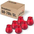 Produktbild: Sovie CANDLES Glaswindlicht Flairlight in Rot, Brenndauer ca. 60-70 Std., Kerze im Glas -  6 Stück
