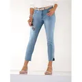 Produktbild: 7/8-Jeans INSPIRATIONEN, Damen, Gr. 38, Normalgrößen, blau (blau, bleached), 79% Baumwolle, 19% Polyester, 2% Elasthan, unifarben, 7/8-Länge, Jeans