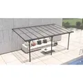Produktbild: Aluminium Terassenüberdachung Mit Doppelstegplatten 'bruce', Schwarz, 556 X 300 X 225-270 Cm (l X B X H) - Westmann