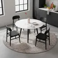 Produktbild: Kurzflor Teppich Wohnzimmer Silber Rund 195 cm, Moderner Kurzflor Teppich, Super Soft