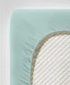 Produktbild: fleuresse Comfort Spannbettlaken (96 % Baumwolle, 4 % Elasthan), mit Rumdumgummizug, Ökotex Standard 100, für Matratzen bis 26 cm Höhe, 120 - 130 x 200 - 220 cm, aqua