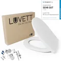 Produktbild: LUVETT® WC-Sitz mit Absenkautomatik C100 oval universell, Toilettendeckel mit 3 Edelstahl Montagelösungen, Klodeckel abnehmbar, Farbe:Weiß