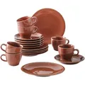 Produktbild: KAHLA 1T0419A93020W Homestyle Kaffeeservice 18tlg. siena red |Rotes Geschirrset für 6 Personen aus Porzellan