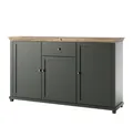 Produktbild: Lomadox Sideboard EPSOM-83, grün mit Lefkas Eiche Nb. Knopfgriffe messingfarben 160/93/42 cm
