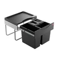 Produktbild: HAILO 3644931 Abfallsorter RAUMSPAR TANDEM S 12/8/8/D schwarz mit 28 Liter Ab...