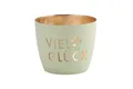 Produktbild: Windlicht Madras Viel Glück Eisen pastellgrün/gold. Tischdeko, Beleuchtung