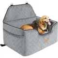Produktbild: Vevor Hundeautositz, Hundesitzerhöhung Fürs Auto Mit Aufbewahrungstasche,haustierautositz Mit Ansteckbarer Sicherheitsleine,schwammfüllung,hundeautobett Für Mittelgroße Und Große Hunde Bis 25 Kg,grau