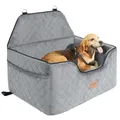 Produktbild: VEVOR Autositz Hunde 720 x 520 x 540 mm, Hundeautositz mit Aufbewahrungstasche, Haustierautositz mit ansteckbarer Sicherheitsleine, Schwammfüllung, Autositz für mittelgroße große Hunde bis 25 kg, grau