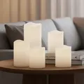 Produktbild: LED Stumpenkerze mit Timer - Set Auswahl - Garten Deko Advent Kerze Batterie