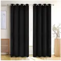 Produktbild: Blumtal Verdunkelungsvorhang 2er-Set Gardinen Wärmeisolierend Blickdicht (2 St), Ösen, verdunkelnd, mit Ösen schwarz 140 cm x 245 cm